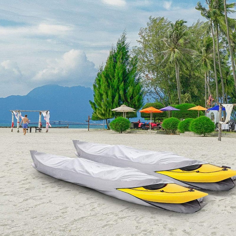 iCover i COVER 16ft Kayak Cover- Water Proof 600D Heavy Duty Kayaks/Canoe Covers Fits Canoes or Paddleboards up to 16ft Long and Beam Width up to 36in, Grey - Image 5